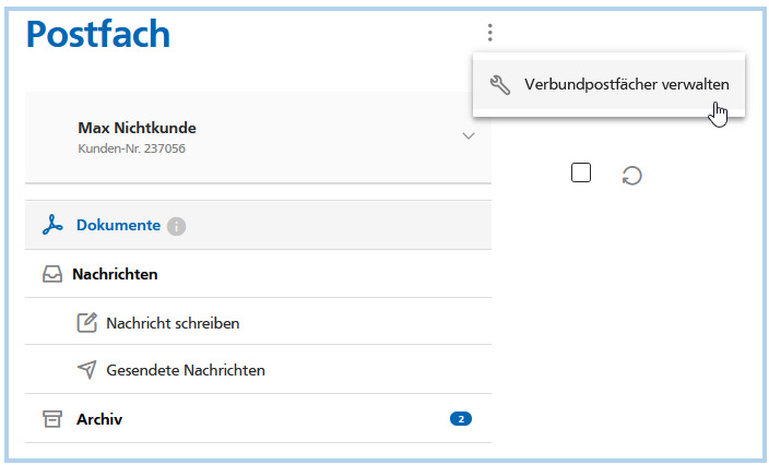 Verbundpostfach verwalten Verbundpostfach verwalten